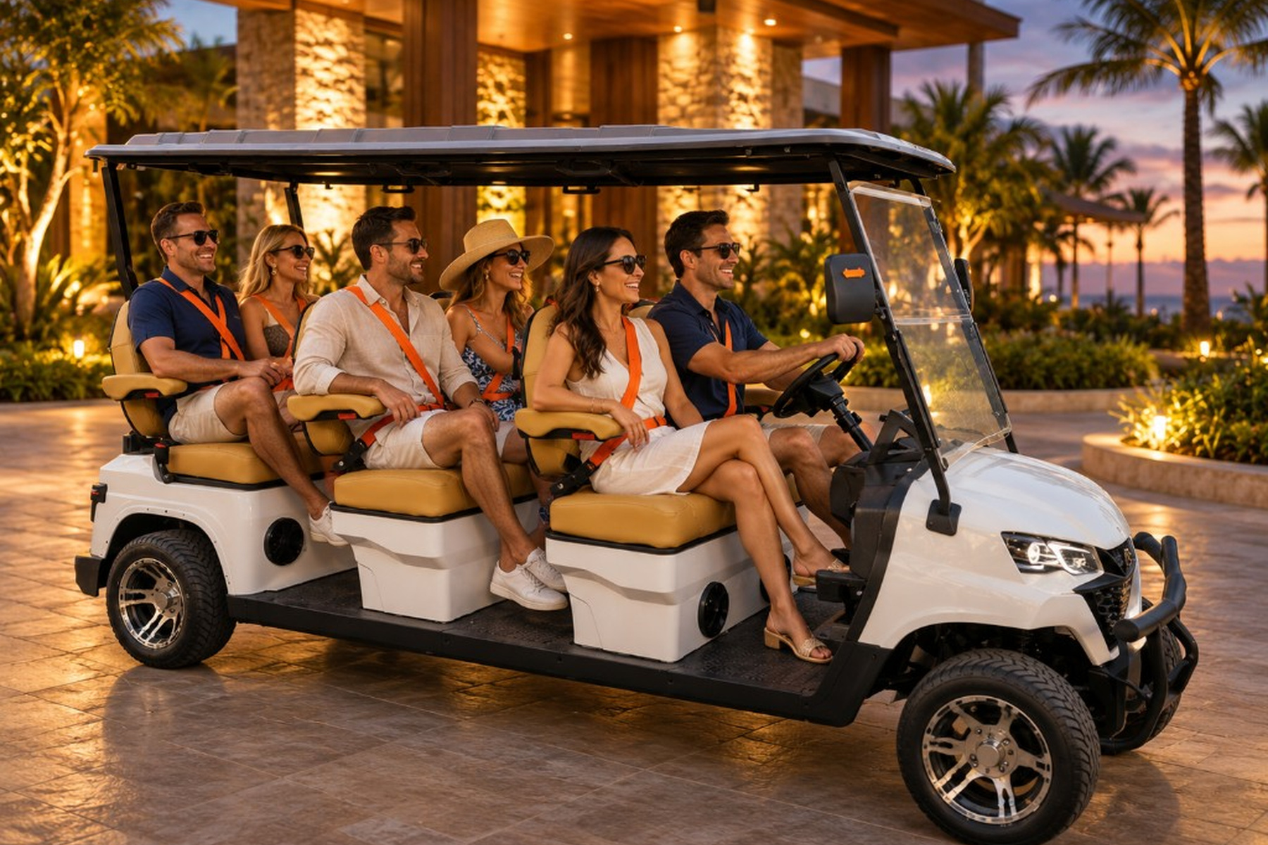 Grand Touring with guests at a resort