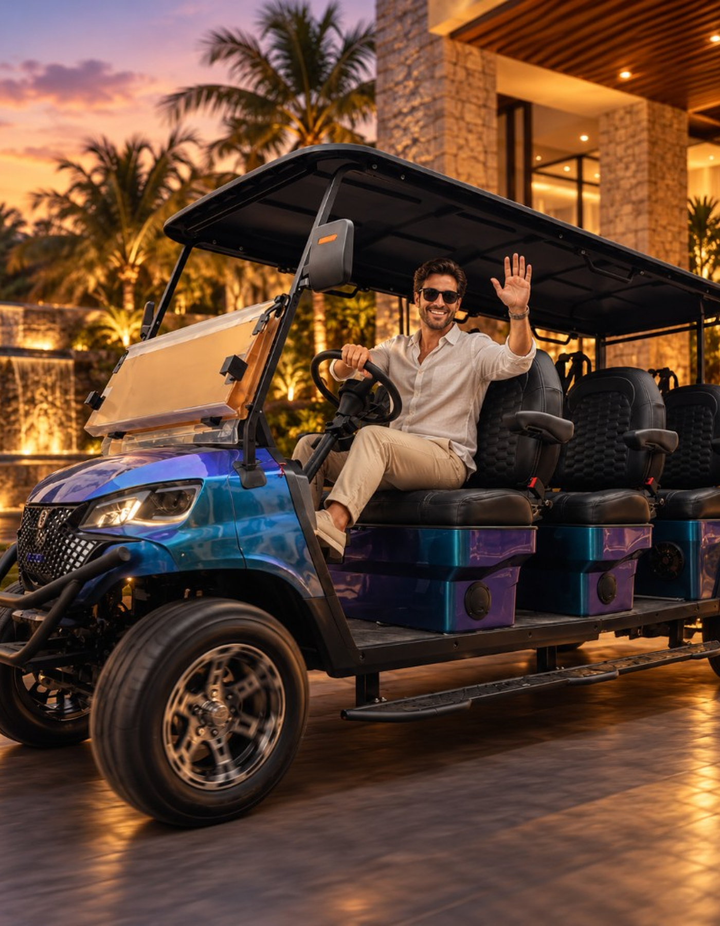 Aurora Edition driven at a resort dusk
